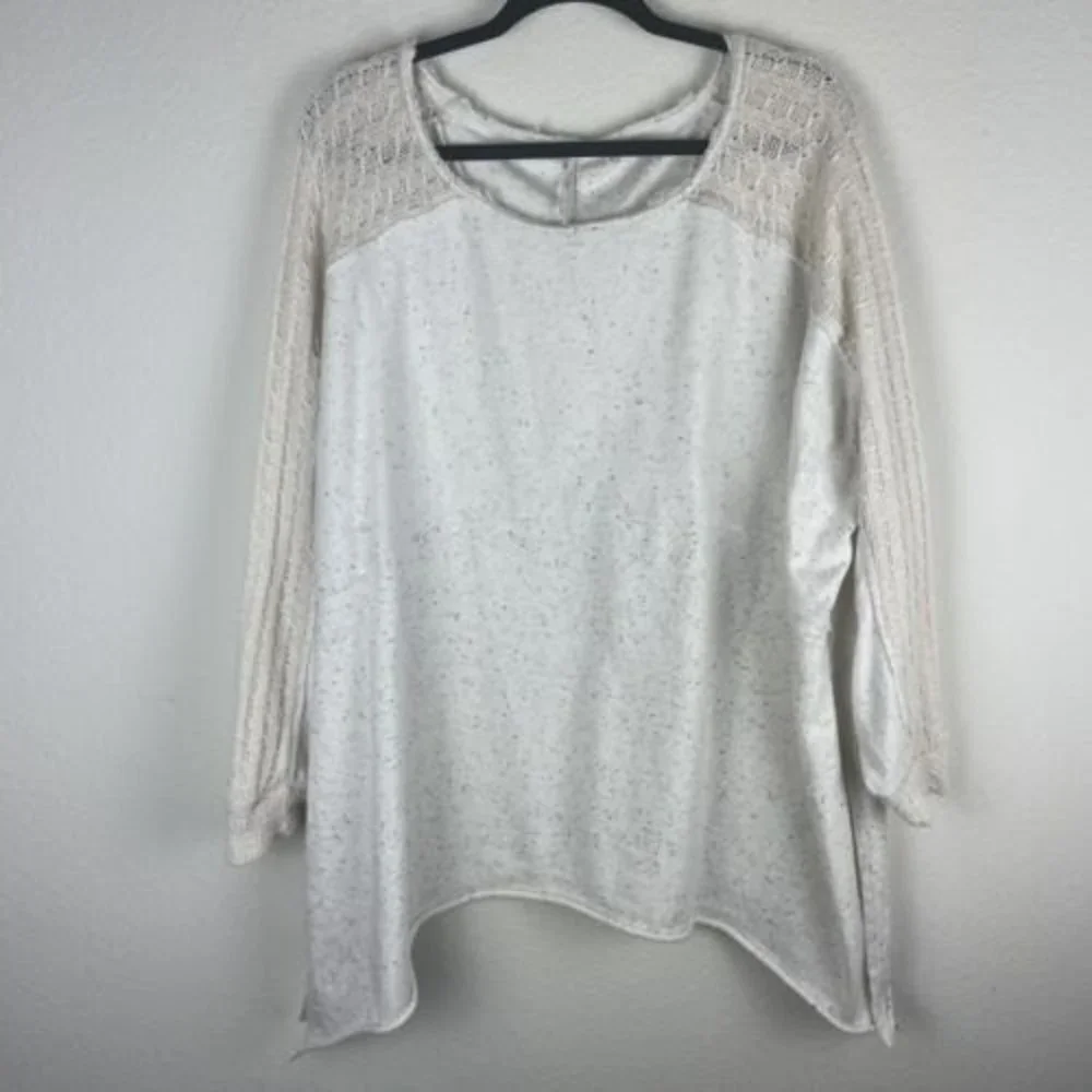 Free‎ People oversized oatmeal pullover Crochet Long Sleeves Size Small​​​​​​